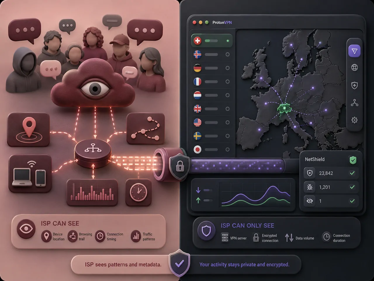 Does Proton VPN hide your IP address from your ISP?